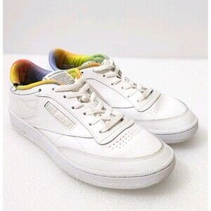 Reebok Club C 85 Sneakers Men’s White rainbow size 8 Shoes